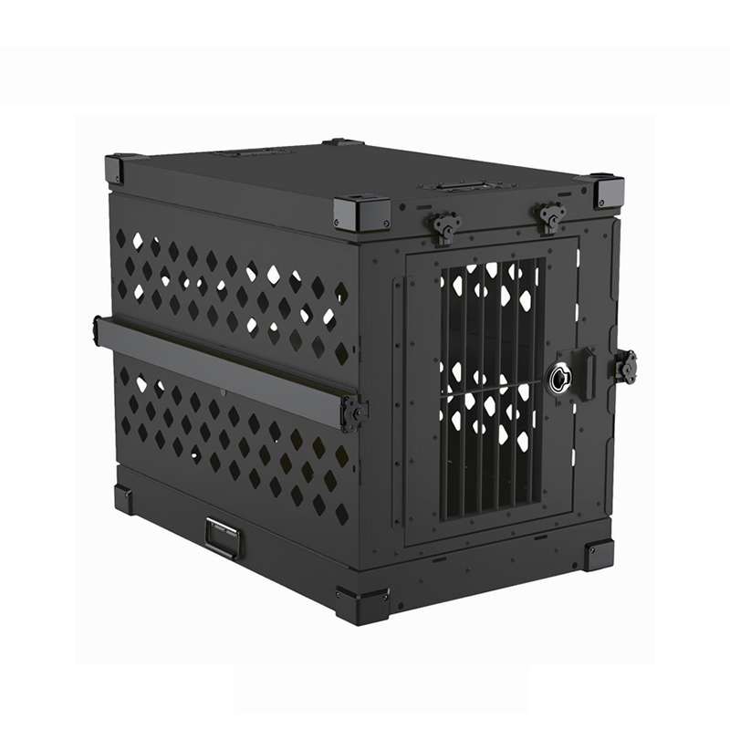 Easy to Carry Durable Large Metal Dog Cage Heavy Duty Aluminum Folding Portable Dog Crate Animal Dog Kennel Box for Car