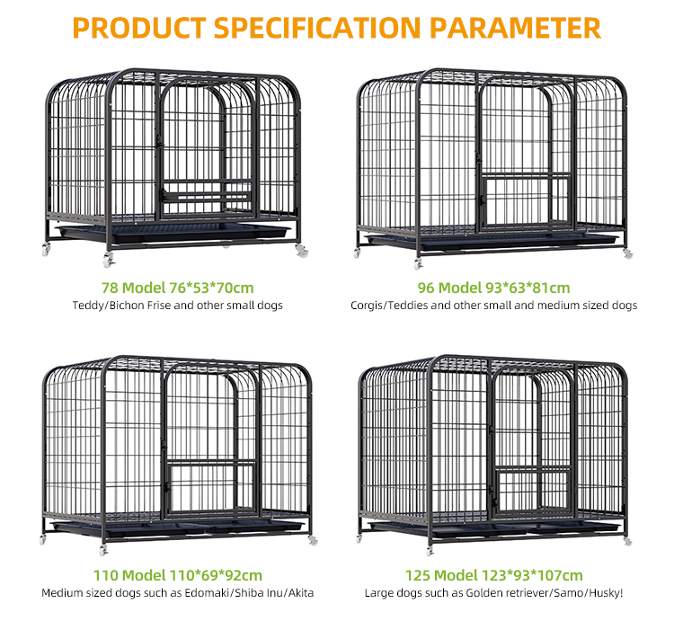 Portable Foldable Cat Dog Cage Heavy Duty Metal Pet Crate With Safety Lock For Travel &amp; Daily Use