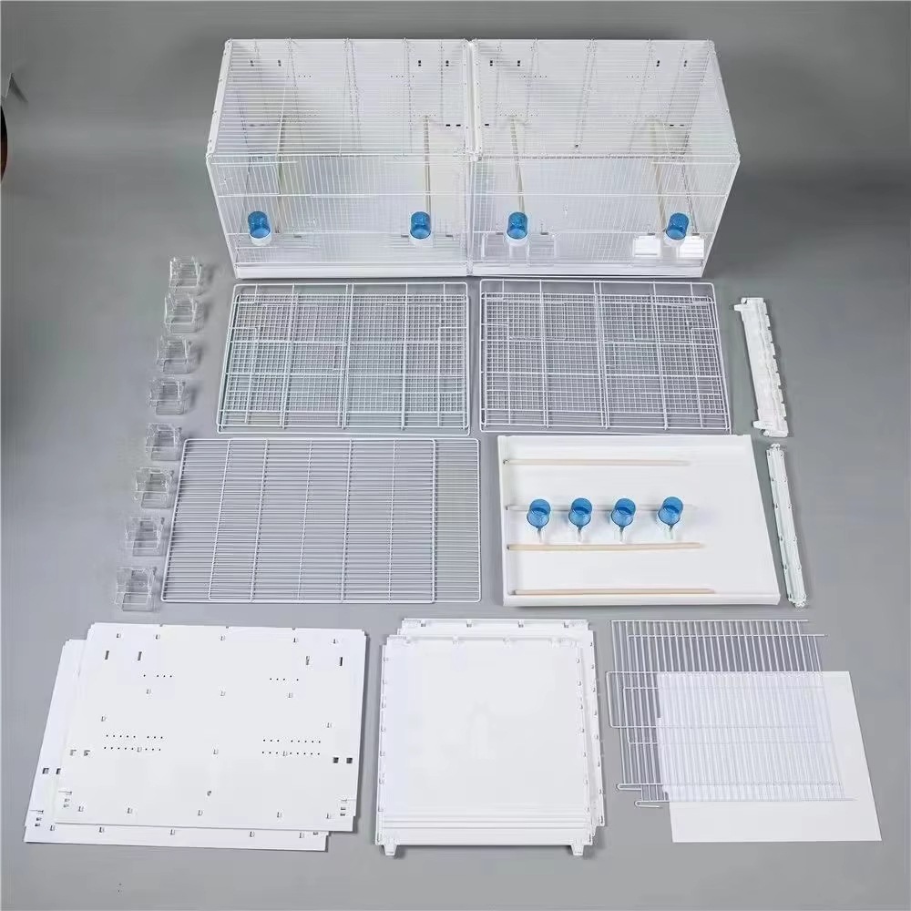 Modern Stackable Heavy Duty Large Bird Cage for Breeding with Removable Trays-for Parrots Canaries &amp; Lovebirds