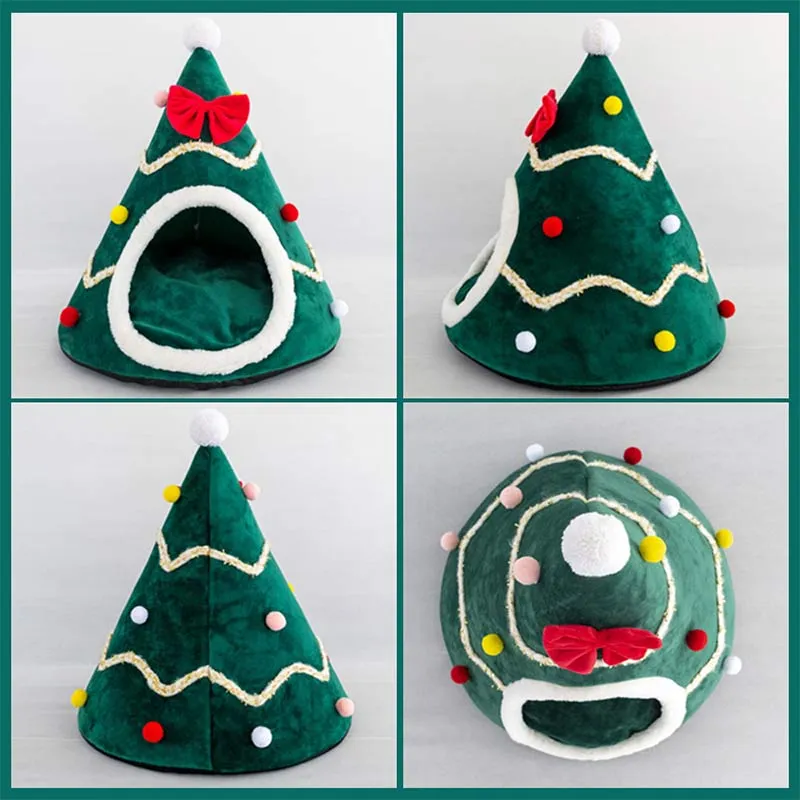Winter Warm Soft Comfortable Christmas Cozy Nesk Bed Cat House Pet for Small Dogs