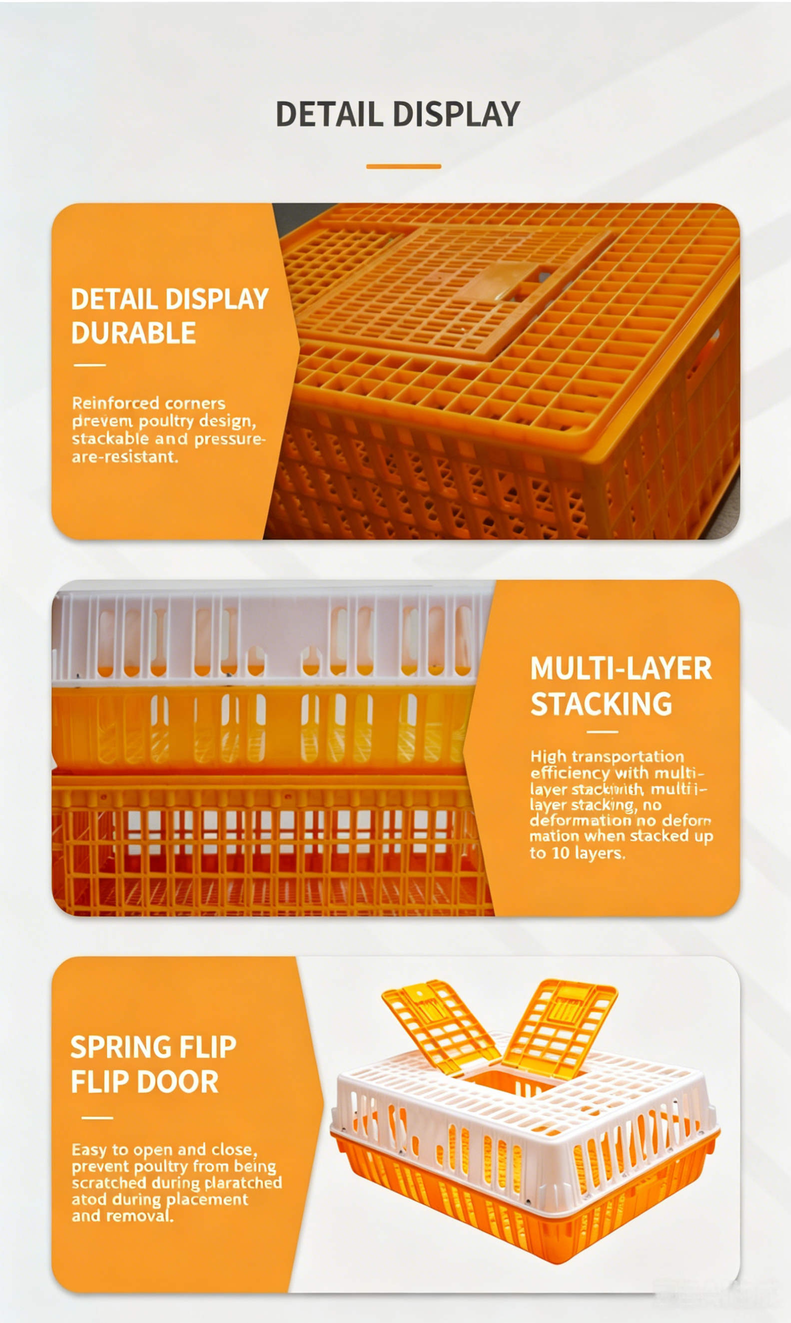 Chicken Transport Crates Quail Transport Box Crate Poultry Farm Equipment Quail Cages Plastic Training Box Transport Cage