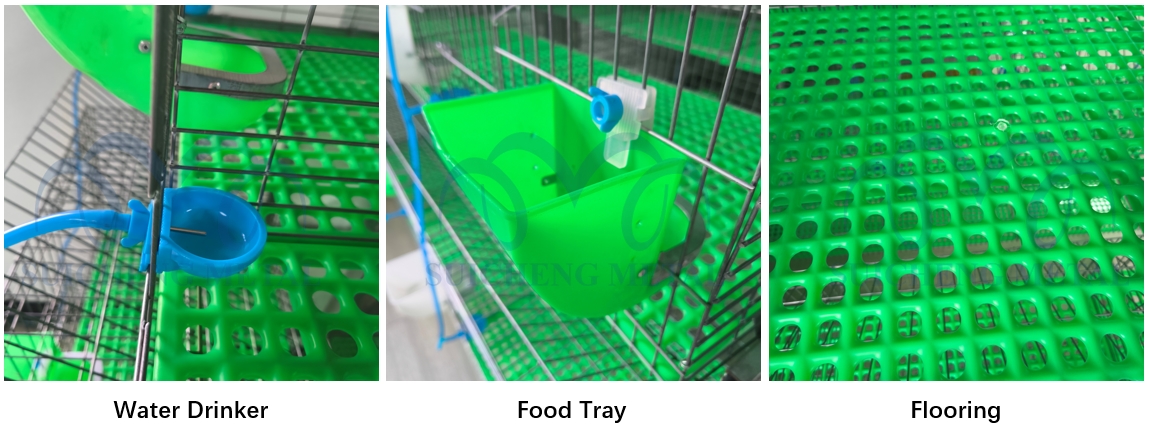 Stackable Doe & Litter Cage Mother and Baby Rabbit Cage System for Breeding Rabbit
