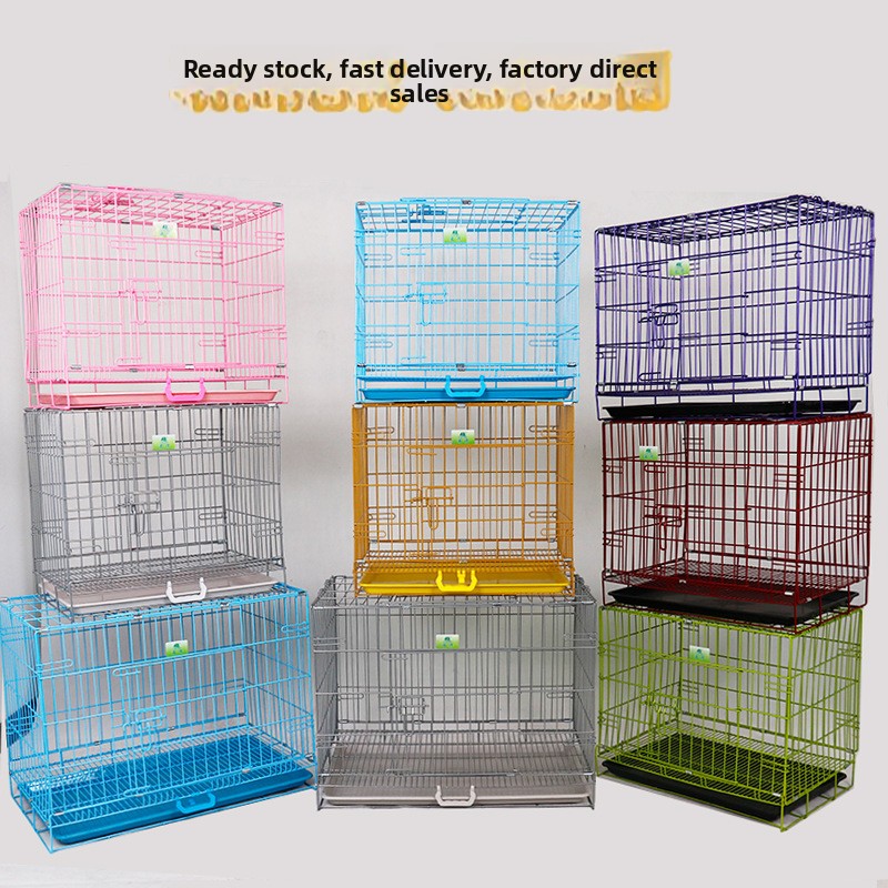 Portable Powder-Coated Foldable Steel Wire Dog and Cat Pet Cages Wholesale