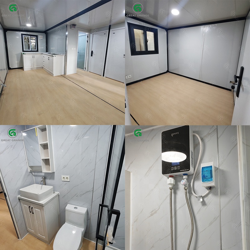 Luxury 20ft Modular Container House Prefab Shipping Expandable Mobile Home With Roof Terrace Garden Floor-to-ceiling Windows