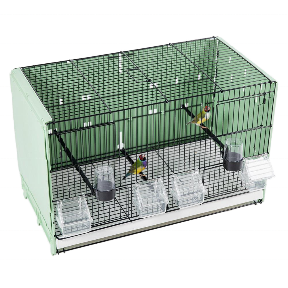 Iron Bird Breeding Cage Modern Style with Solid Pattern Removable Plastic Tray Spacious Easy Clean for Home
