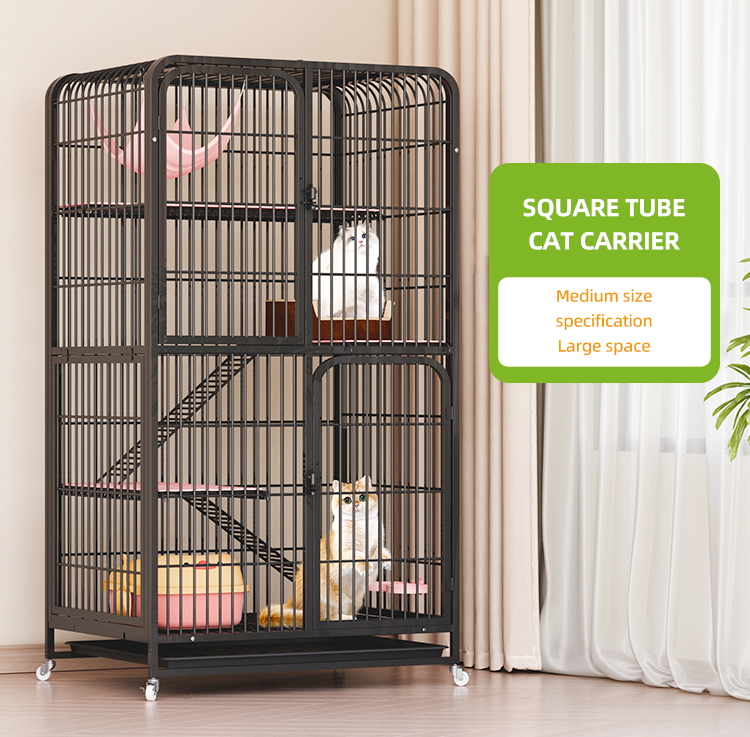 Portable Heavy Duty Cat Crate Foldable Pet Cage With Safety Lock For Travel Daily Rest