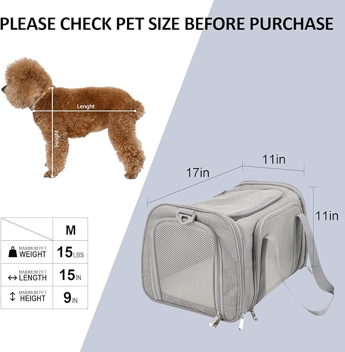 Portable Airline Approved Cat Dog Pet Carrier Nylon Fabric 10kg Capacity Mobile Backpack Style Small Dog Carrier Soft Sided TSA