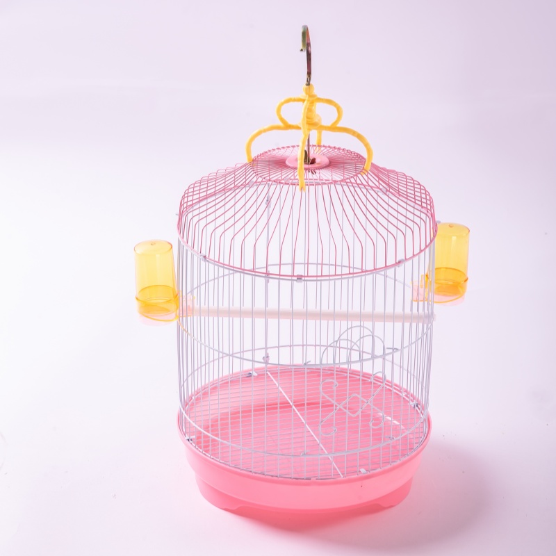 Small Bird Cage Parrots Pigeons Cage White Blue Yellow Pet House Plastic Cage Crate Enclosure with Easy Clean Tray for Birds