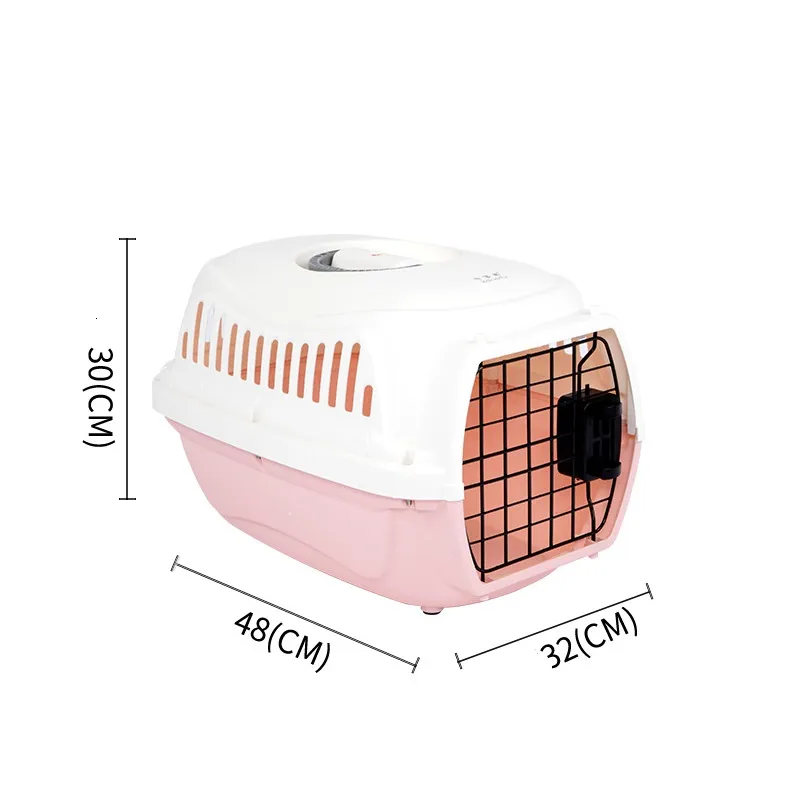 Folding Portable Pet Travel Carrier Cat Plastic Cage