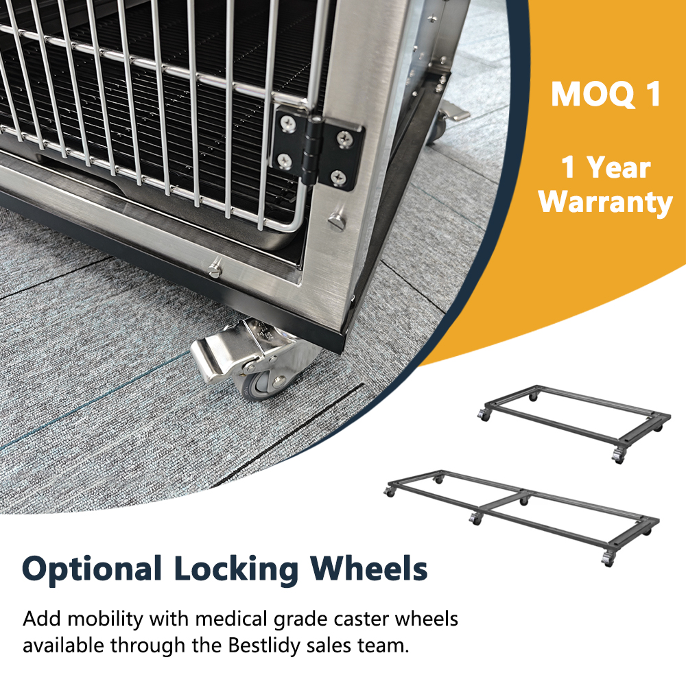Clinic Luxury Veterinary Heavy Duty Modular Breeding Animal Stainless Steel Vet Pet Dog Cage Kennel Cages With Solid Walls