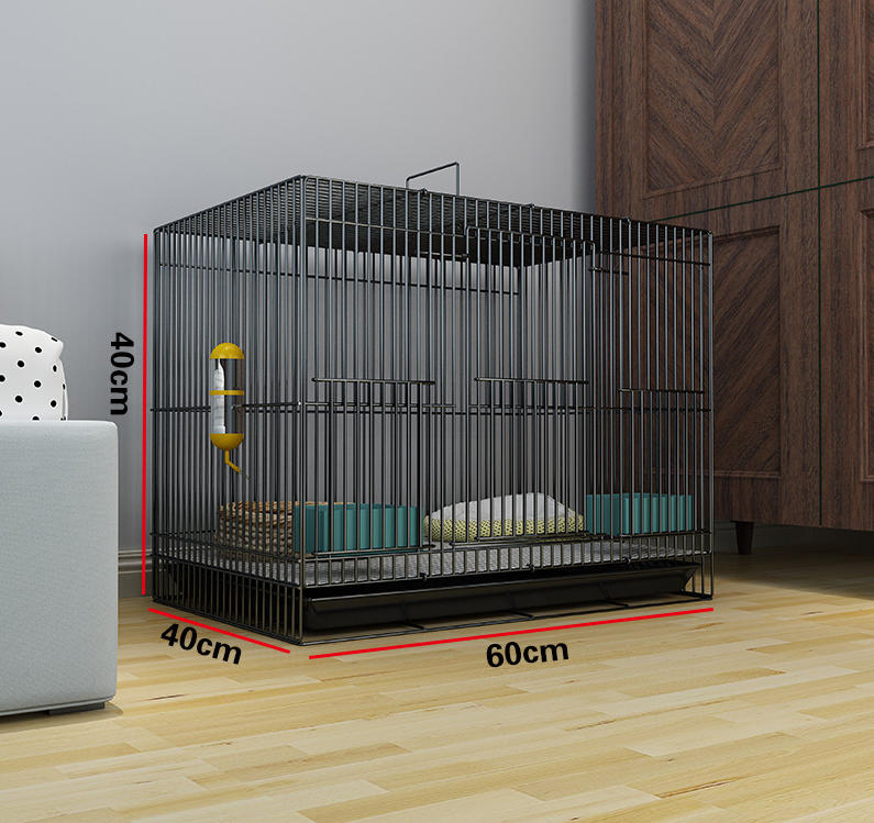Multi-Pet Indoor Iron Rabbit Hutch Removable Tray Stylish Easy Clean 4-Door Space-Saving Foldable Easy Assembly for Pet Stores