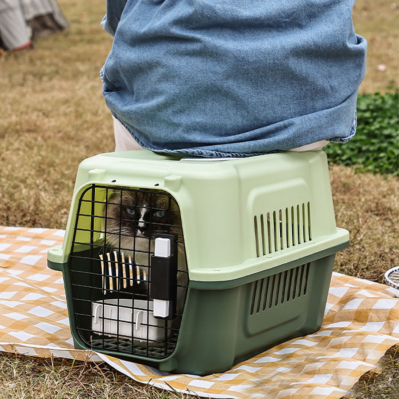 High Quality Foldable Plastic Pet Transport Box Airline Approved Dog Cat Carrier Portable Travel Cage