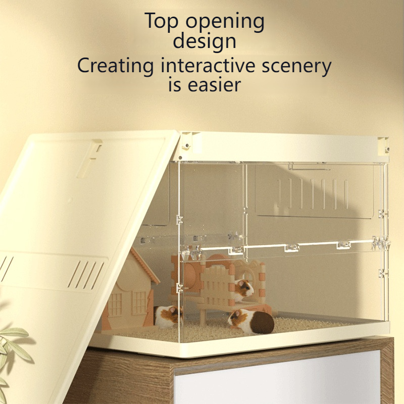 Luxury Desktop Hamster Cage with Warm Ventilation Design Durable Plastic Tray Easy Assembly Pallet Type Single Cage