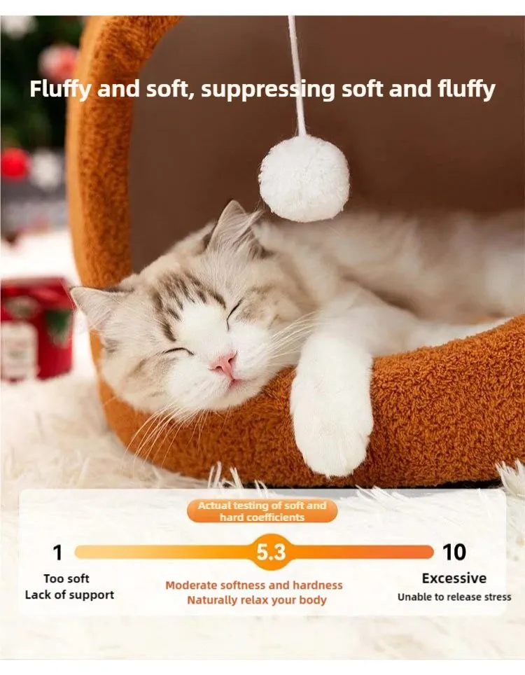 Christmas Style Forest Animal Cat Litter Small Dogs Cat Bed Detailed Photo 5