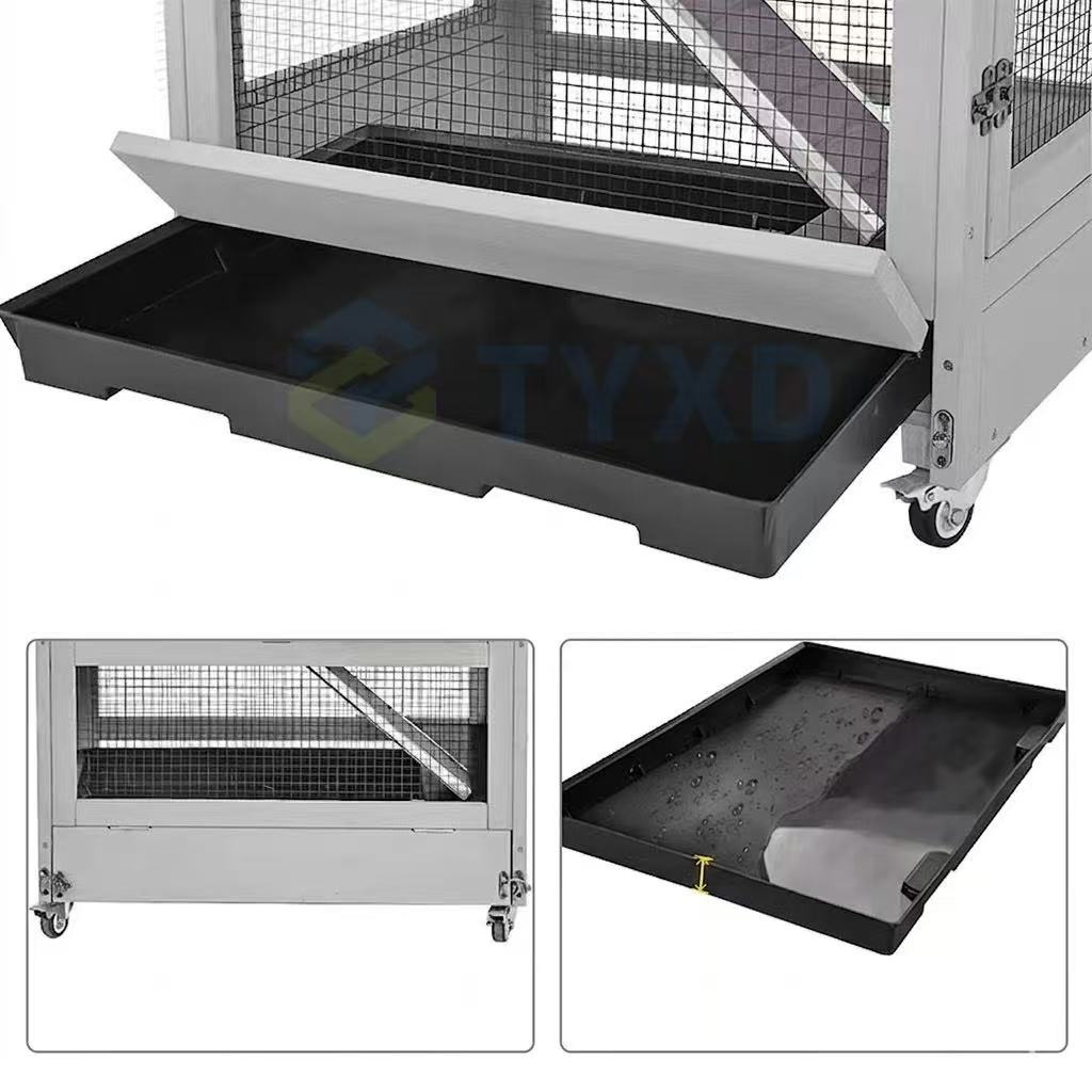 TYXD 5-Level Metal Chinchilla Cage, Large Ferret Mansion with Wheels, Chew-Proof Rat Habitat &amp; Removable Trays for Easy Cleaning