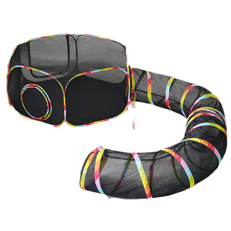 Breathable Fabric Dog &amp; Cat House Cage with Tunnel Design for Indoor/Outdoor Use RC2202 Model
