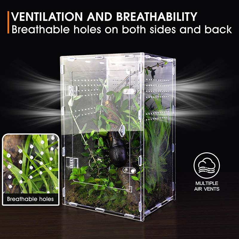 Customized Detachable Acrylic For Eco-Friendly Lightweight Pet Cages Transparent Reptile Habitats Small Reptile Enclosures