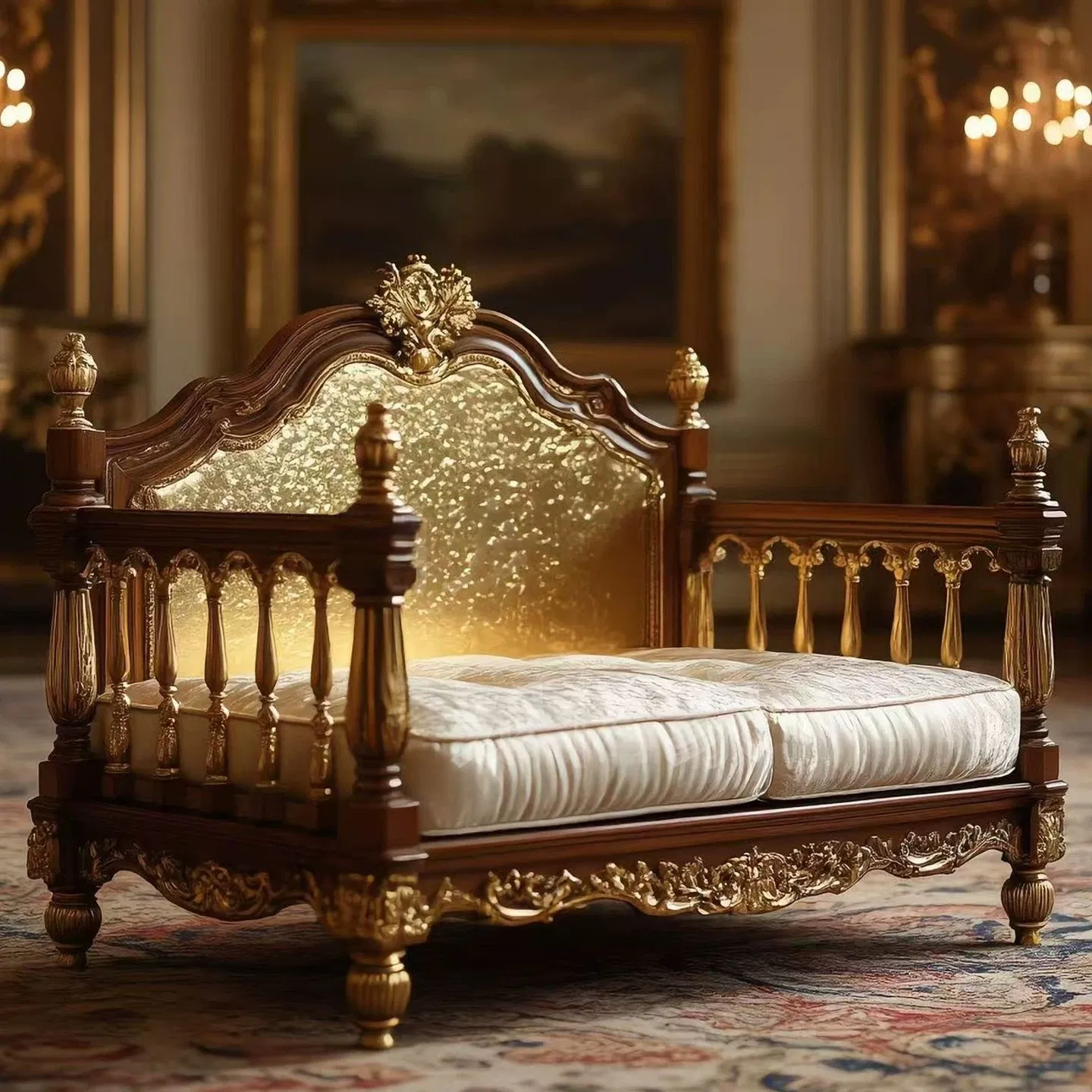 Luxury Handmade Castle Cat House with Pearl Decor, Royal Pet Palace for Indoor Cats, Premium Cat Furniture & Bed