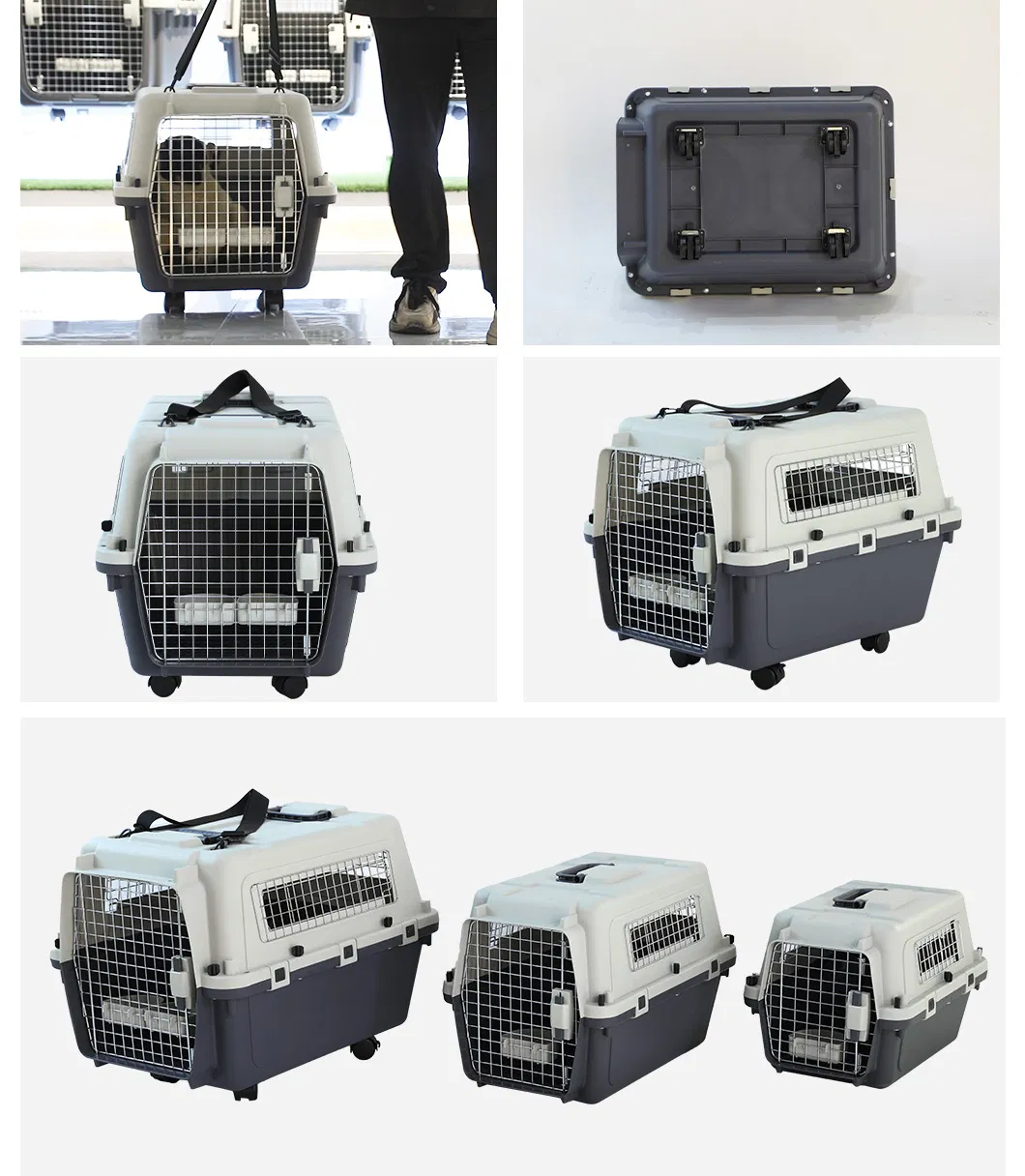 Wholesale Custom Breathable Ventilation Plastic Cat Carrier Travel Steel Window Airline Approved Dogs Furniture Transport Pet Cage