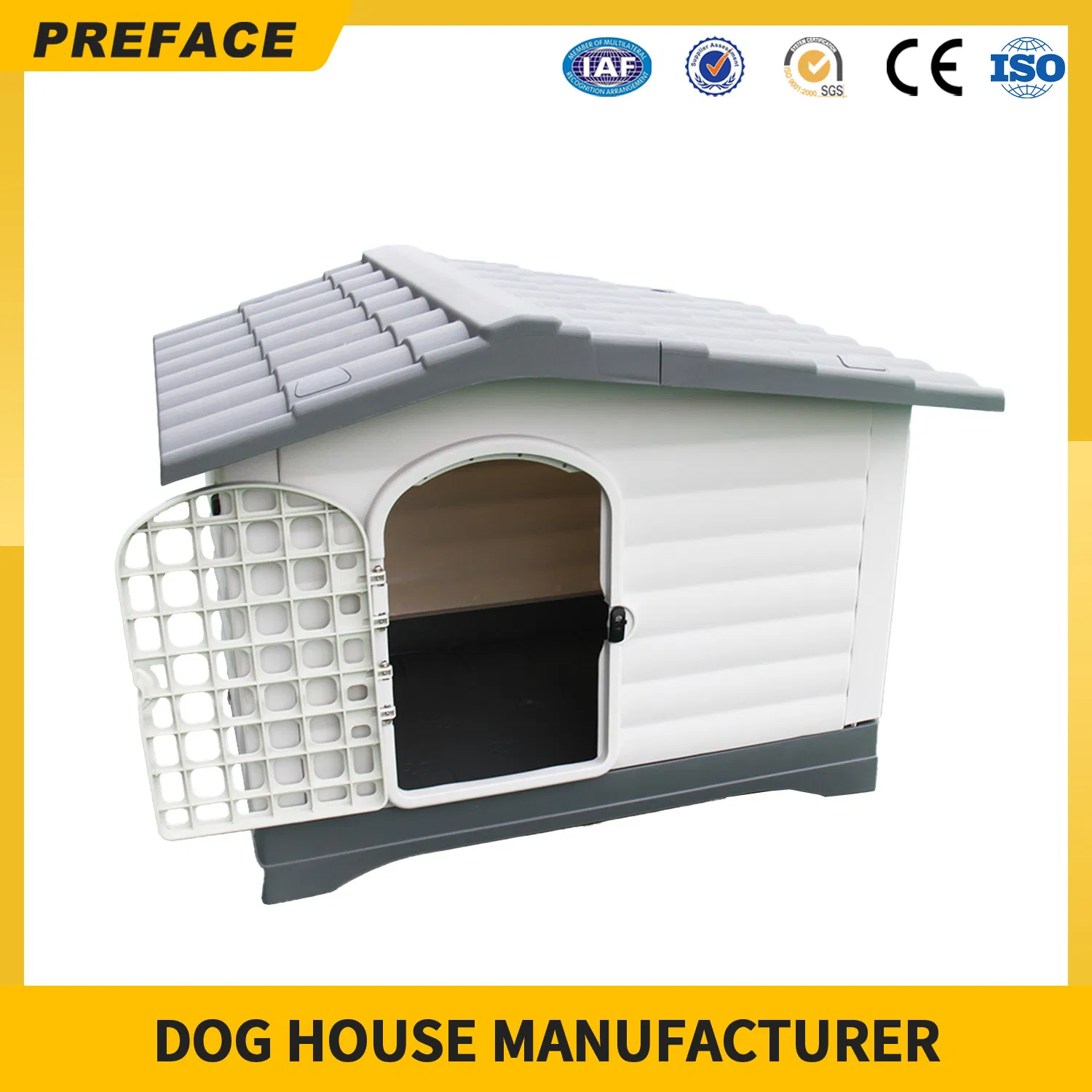 Waterproof Ventilate Large Luxury Pet Kennel All Weather Dog House Puppy Shelter Indoor Outdoor Plastic Pet Dog House