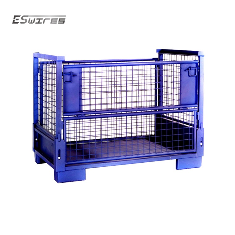 Powder Coated Collapsible Stackable Color Customized Pallet Crate Metal