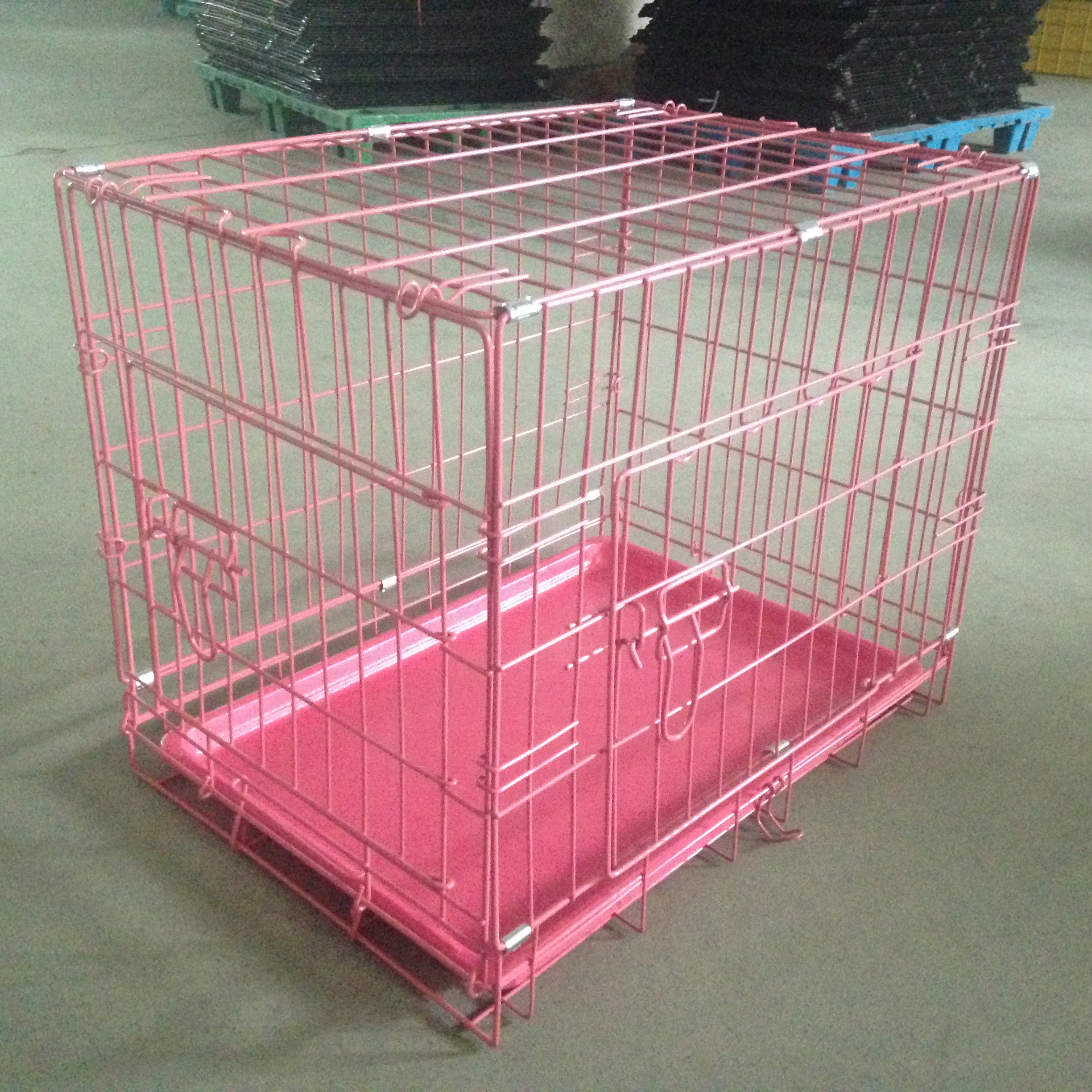 China Factory High Quality Metal Dog Cage Foldable Wire Welded Pet Crate Powder Coated Portable Outdoors Indoors Multiple Sizes