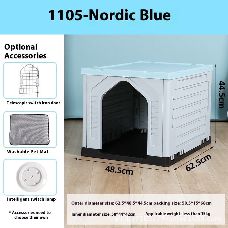Outdoor Rainproof Dog Kennel and Pet House Rural Courtyard Villa Made of Plastic Sunscreen Dog Shed for Comfort and Shelter