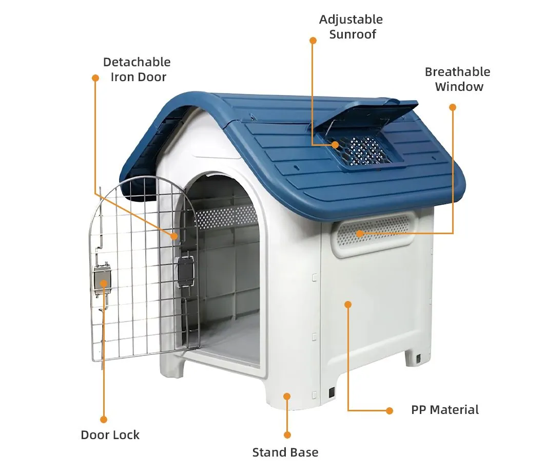 Luxury All-Season Availability Weatherproof Plastic Dog Kennel Insulated Breathable Non Toxic Outdoor/Indoor Pet Dog House for Backyard Garden