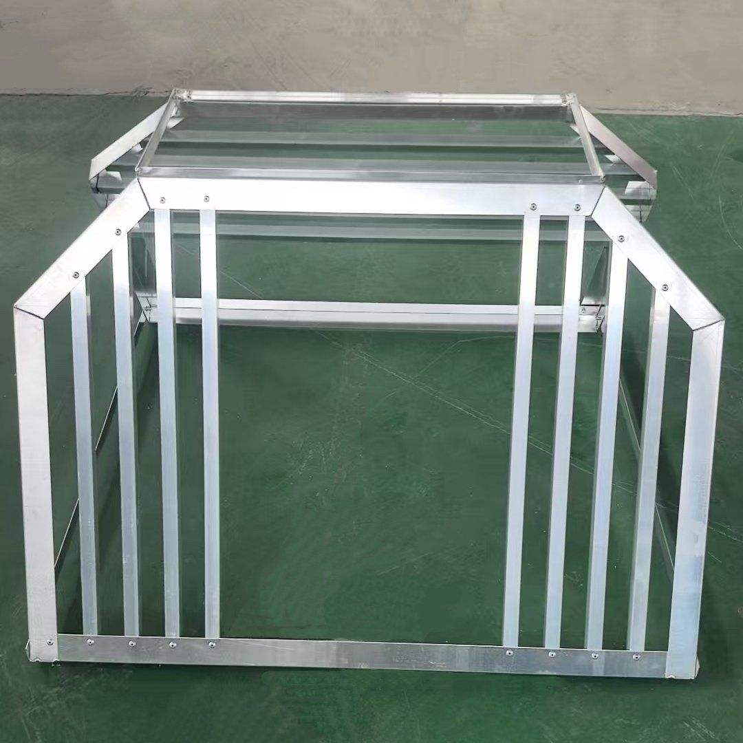 Heavy-Duty Large Aluminum Pet Crate with Divider Panel &amp; Dual Compartment for Secure Vehicle Travel &amp; Pet Transportation