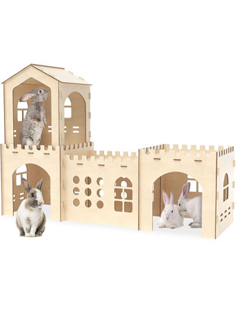 Wooden Rabbit Castlebunny House Wooden Rabbit Houses Hideouts Assembly Plywood Wooden Rabbit Hide House Toy Castle
