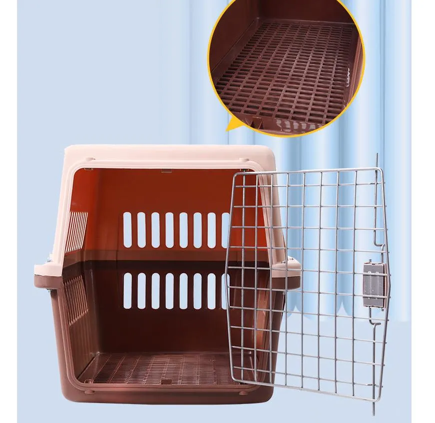 High Quality Ventilation Airlines Approved Plastic Travel Pet Cage Outdoor Pet Airplane Box