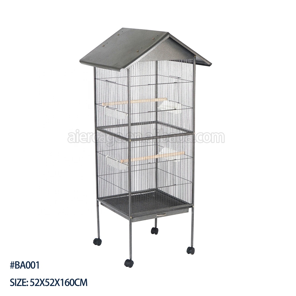 Wholesale Medium Stackable Wrought Iron Bird Cage Animal Pattern Removable Tray Easy Clean for Parakeet Finch Wedding Decor