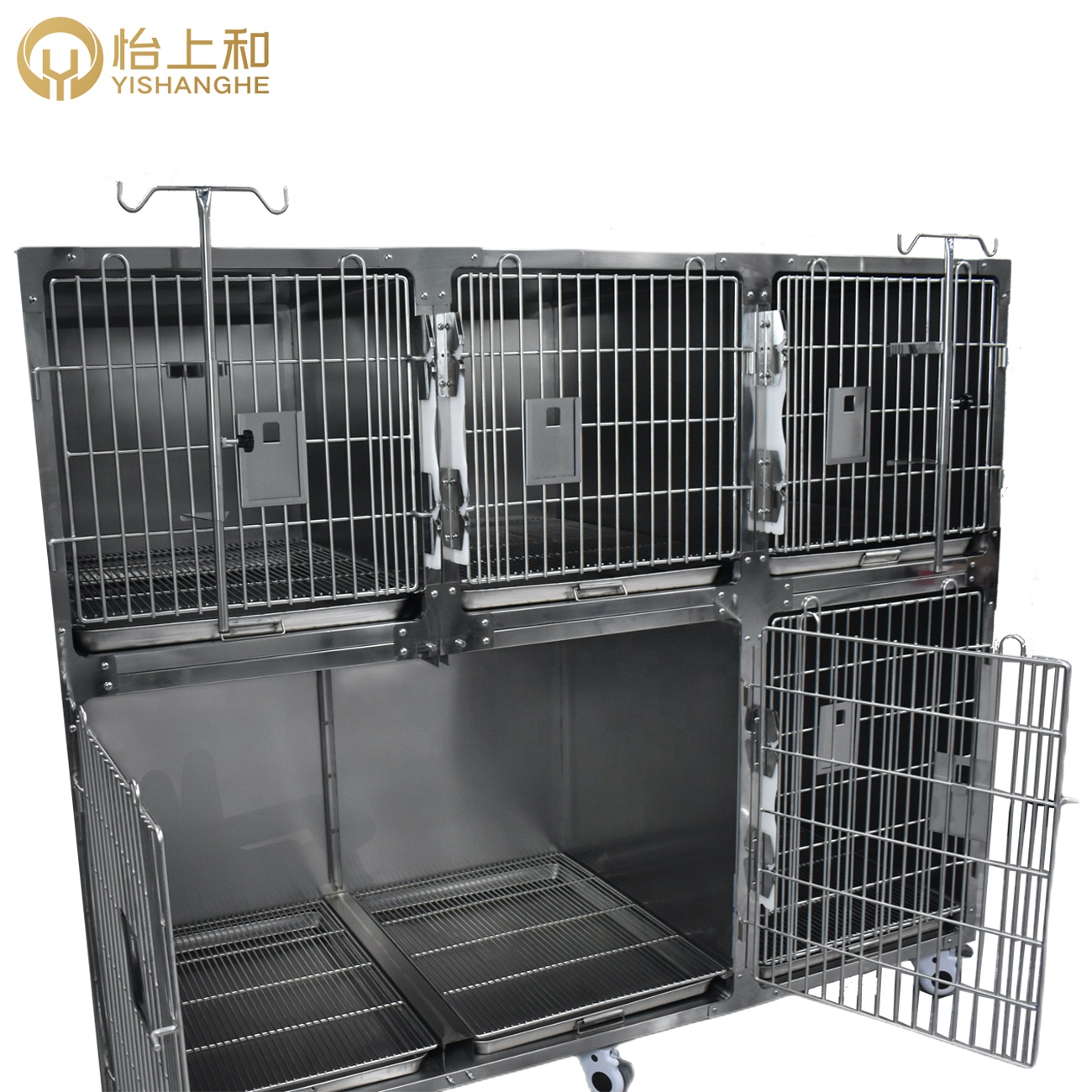 Heavy Duty Large Small Stainless Steel Animal Vet Puppies Pet Dog Kennel Kennels Cat Cages Crate Crates Cage Bank for Dogs