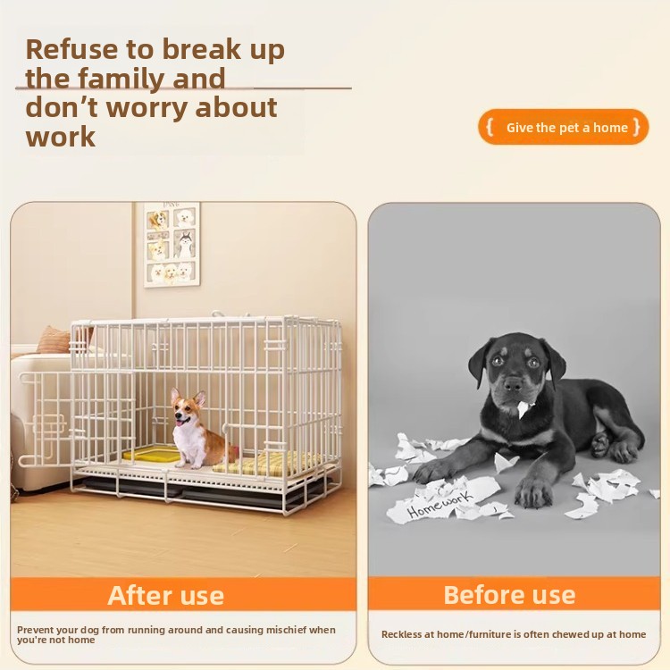Luxury Iron Breathable Dog Cage for Mini/Small/Medium Dogs Modern Indoor Pet Fence Not Occupying Space