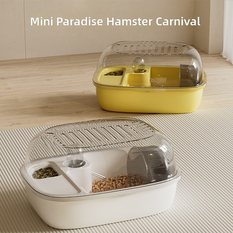 Big Space Hamster House Villa Multi-function Hideaway Enclosure for Dwarf &amp; Syrian Hamster Easy Clean Small Animal Cage