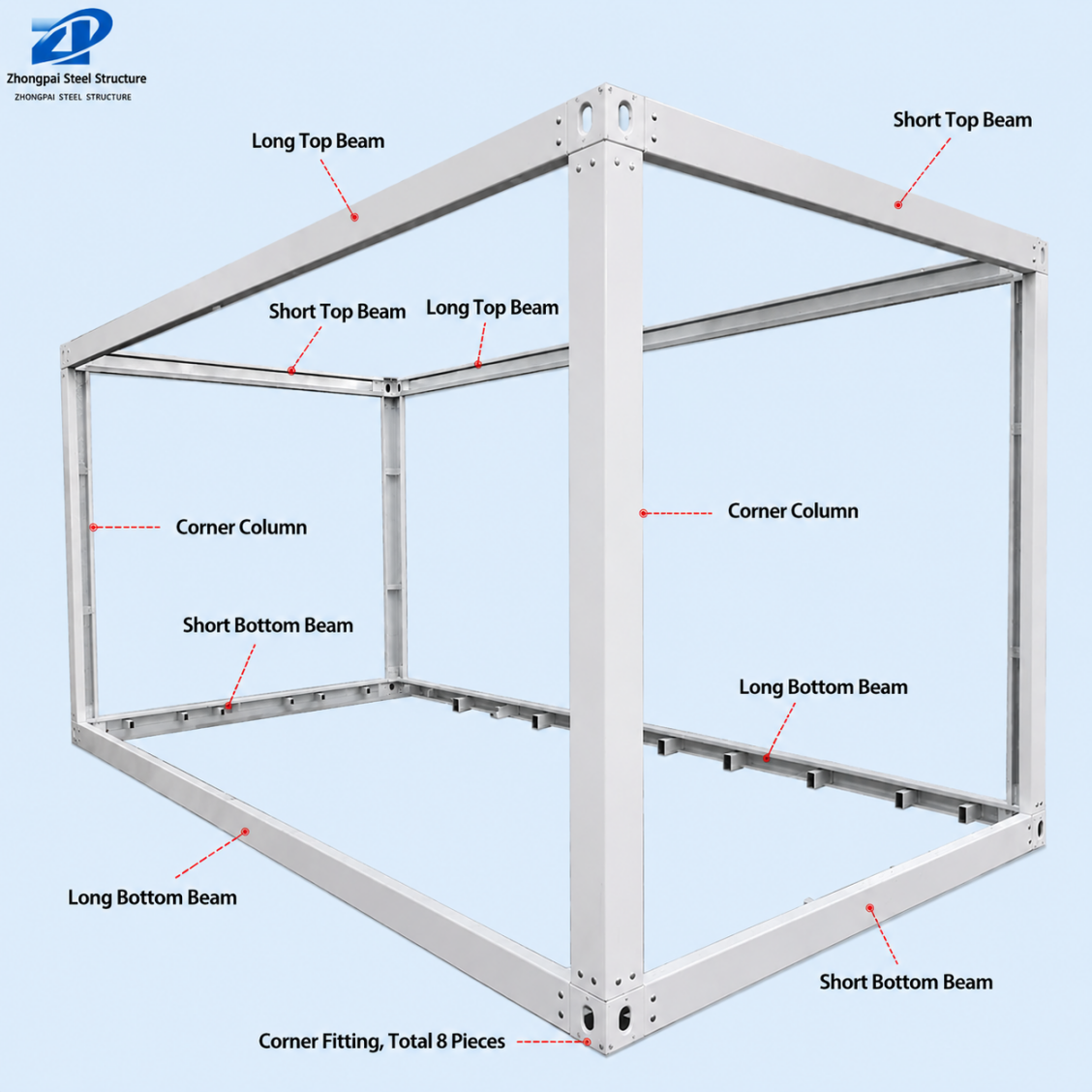 20-foot Durable Portable Outdoor Courtyard Container Garage Storage Sandwich Panel Prefabricated Modern Design Container