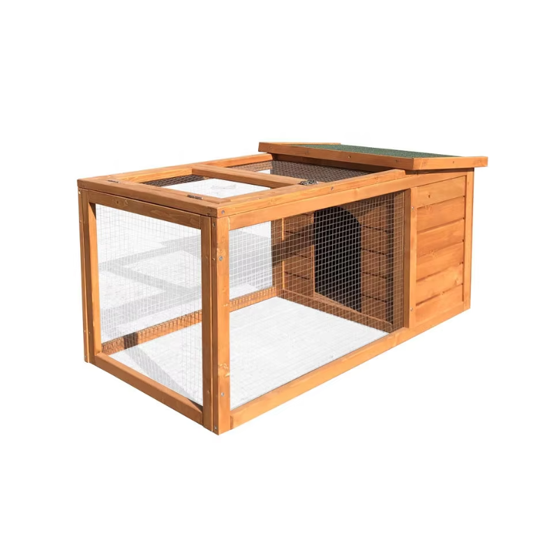 Factory Supply Modern Wooden Breathable Small Animal Cage Rabbit Hutch Bunny House with Running Cage for Small Animal