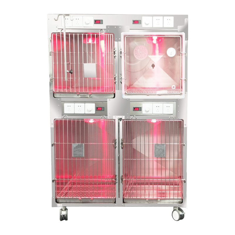 2-Level Stainless Steel Metal Tray Dog Cage Expandable Easy Disassembly Washable Chew-Proof Training Crate Solid Pattern Simple