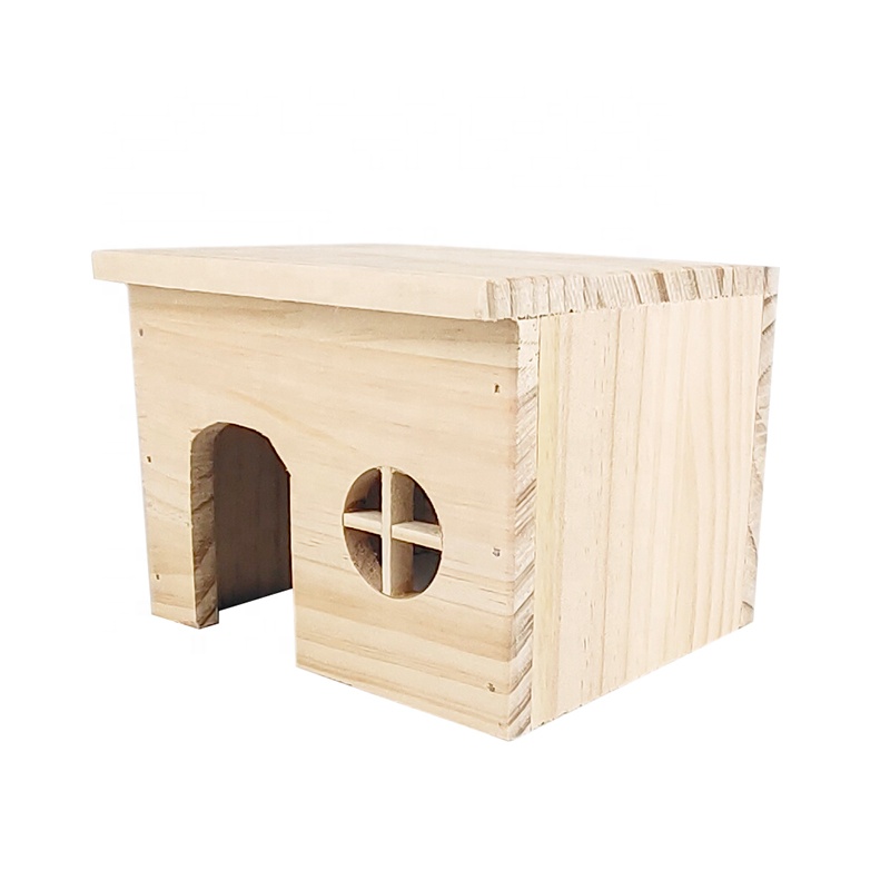Custom Pet Rabbit Wood House Hamster Cage House With Window Small Animal Cages Chinchilla and Guinea Pig Housels