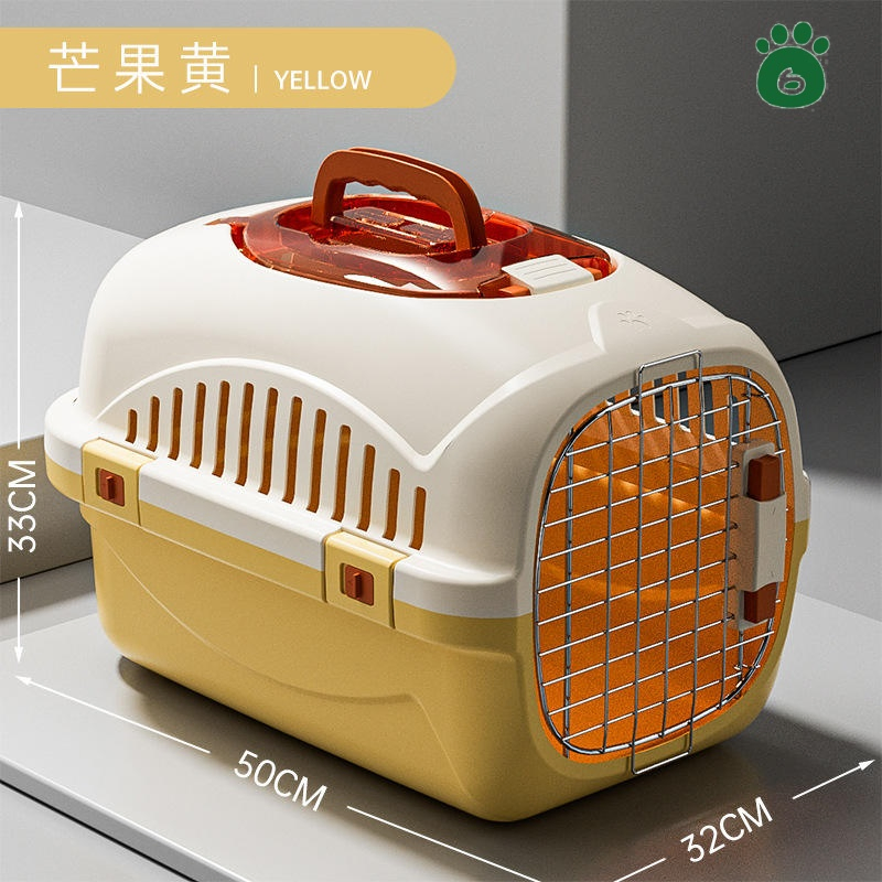 Airline-Approved PP Plastic Pet Transport Cage with Skylight - Portable Backpack/Car Carrier for Cats &amp; Dogs