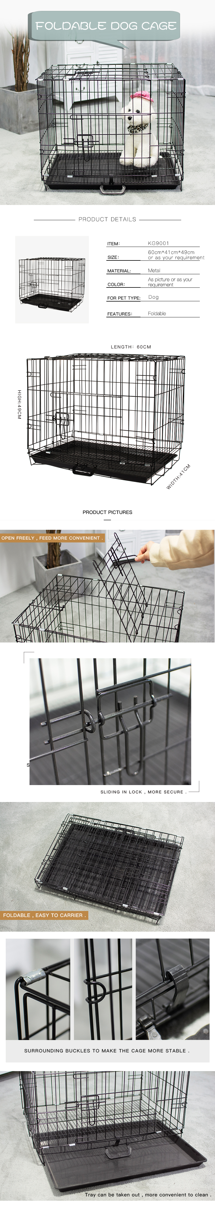 Wholesale Stainless Steel Metal Large Small Foldable Carriers Cheap Dog Pet Cages