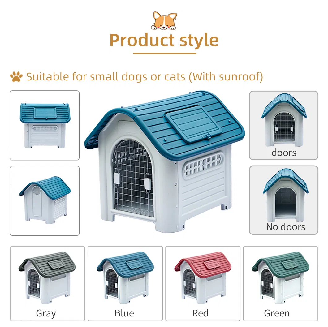 OEM Waterproof Comfortable Luxury Outdoor Safe Non Toxic Indoor and Outdoor Large Plastic Pet House Suitable for Big Dog