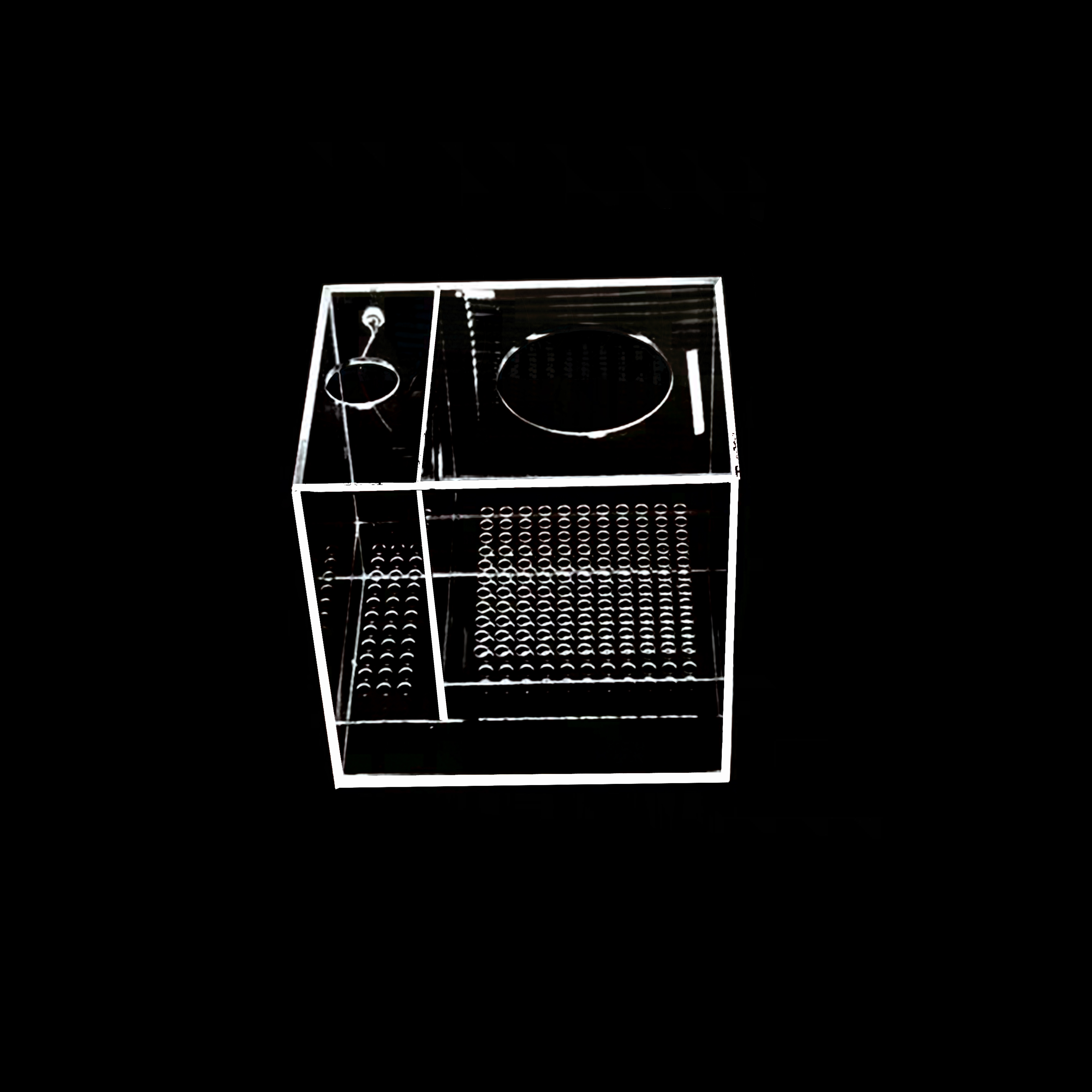 Zhiling Fashionable Transparent Acrylic Square Geometry Pattern Handmade UV Technique Practical Small Reptile Enclosure Pet