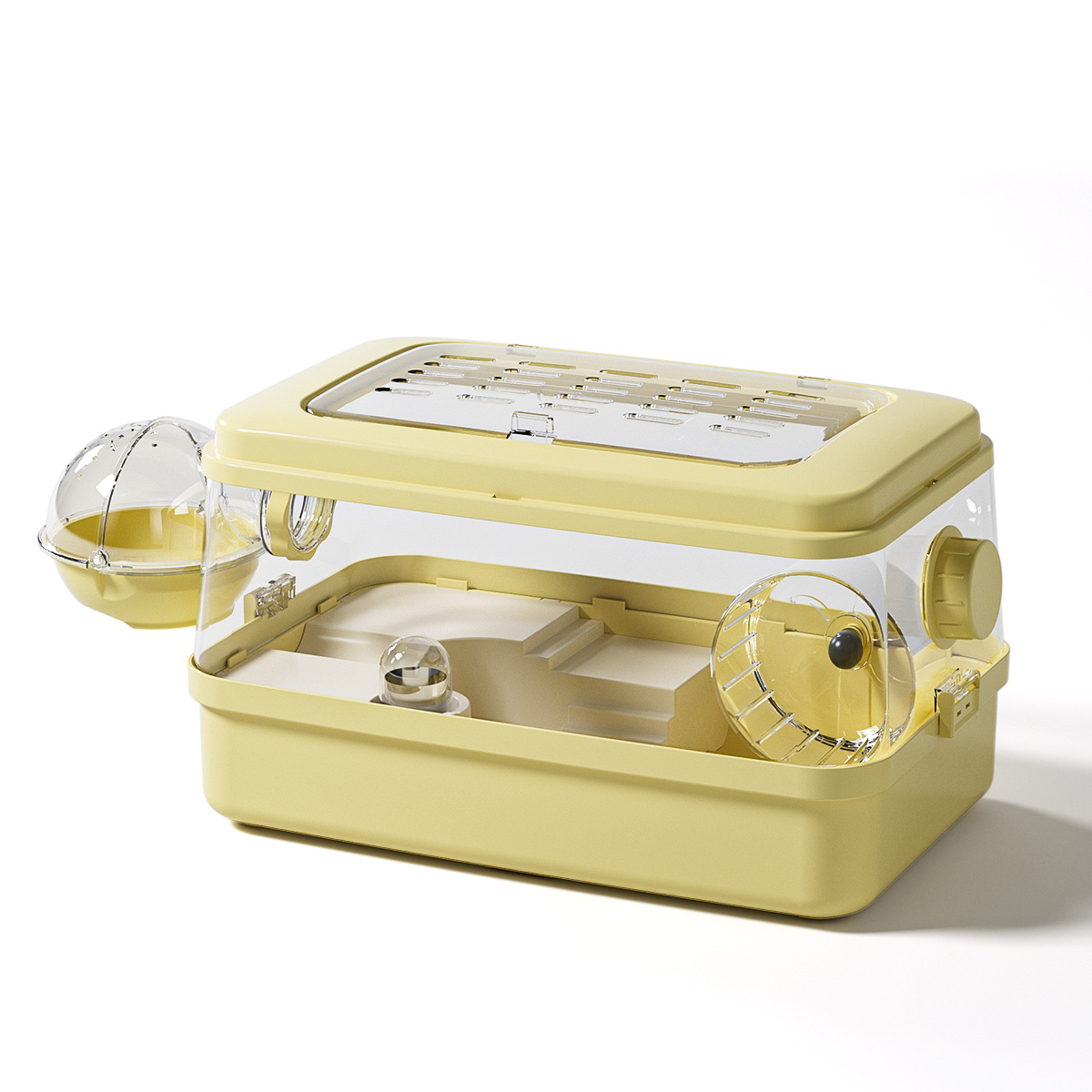 Extra-large Ultra-breathable Rectangle PP Hamster Cage; Transparent Minimalist Style Hamster House; Deluxe Waterproof Supplies