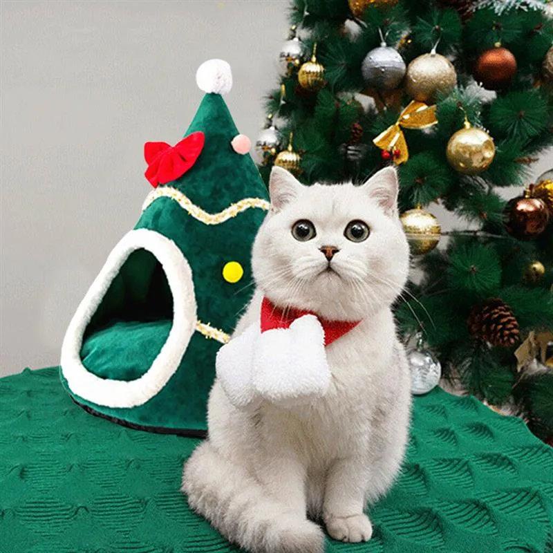 Winter Warm Soft Comfortable Christmas Cozy Nesk Bed Cat House Pet for Small Dogs