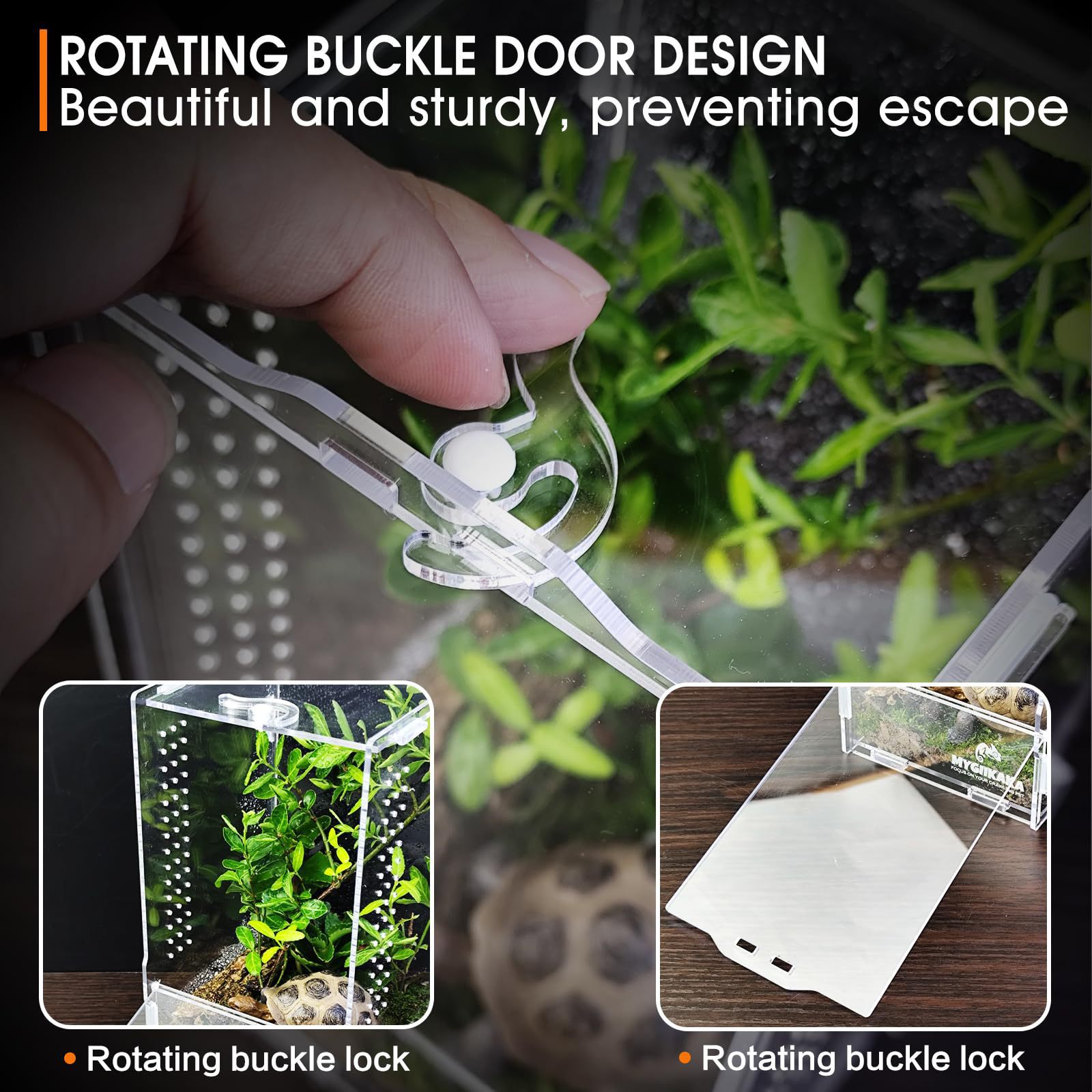 Acrylic Rectangle Rainforest Reptile Enclosure Spider Mantis Terrarium Breeding Box Pet Habitat Decoration Landscaping Special