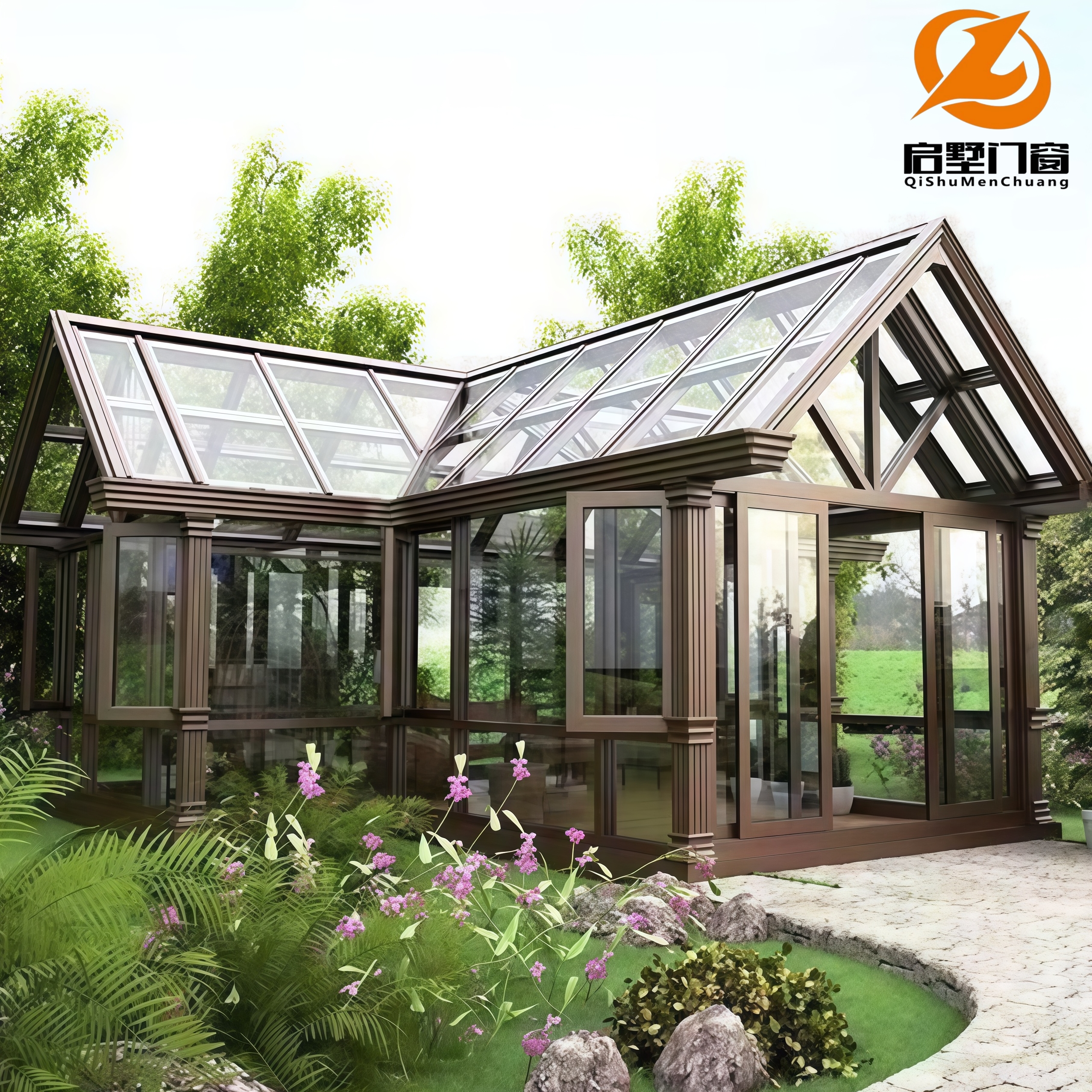 Aluminum Alloy Sunroom Panels 4 Season Retractable Glass House Farmhouse Outdoor Garden Patio Gazebo Anti-Corrosion Eco-Friendly