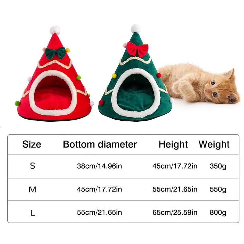Winter Warm Soft Comfortable Christmas Cozy Nesk Bed Cat House Pet for Small Dogs