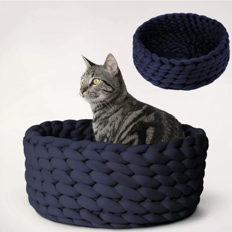 Hot Pets Beds Winter Comfortable Cartoon Style Knot Cotton Cat House Pet Cat Bed