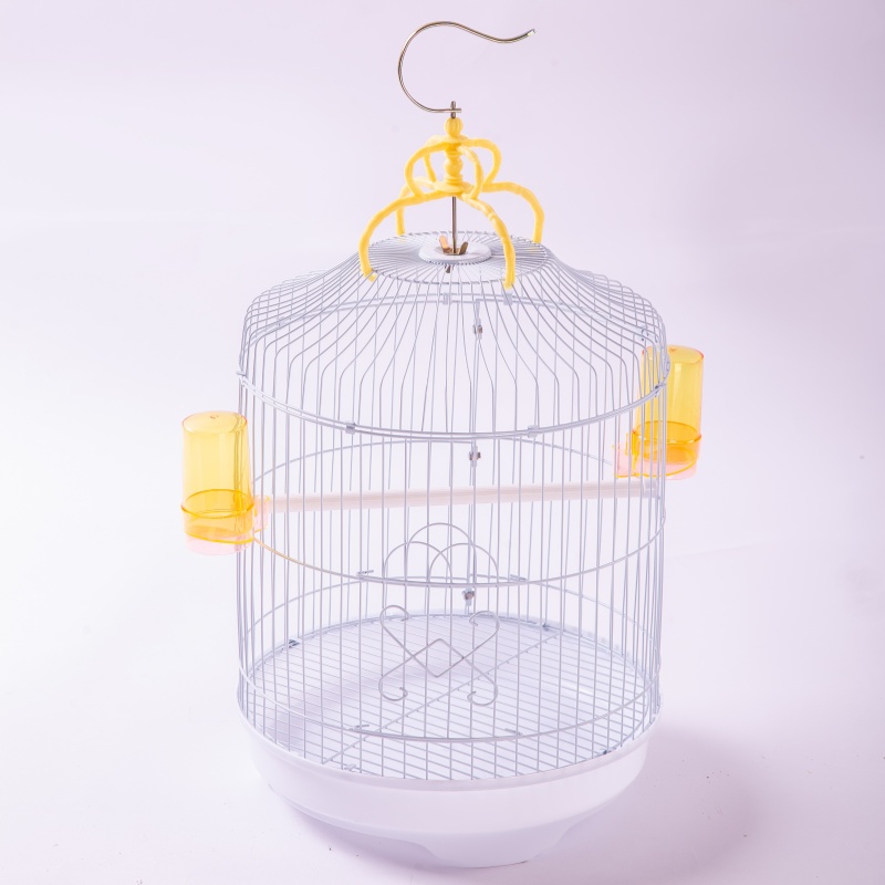 Small Bird Cage Parrots Pigeons Cage White Blue Yellow Pet House Plastic Cage Crate Enclosure with Easy Clean Tray for Birds